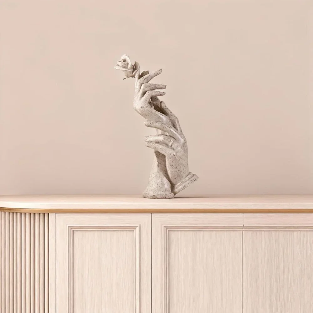 Beautiful Statue Rose Sculpture Home Décor Romantic Couple Statue Bookshelf